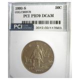 1992-S 50c Columbus PCI PR70 DCAM