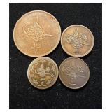 1860s Copper Egypt Scarce 4pcs