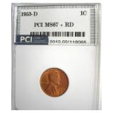 1953-D Cent MS67+ RD LISTS $6750