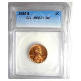 1955-S Cent ICG MS67+ RD LISTS $750