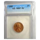 1958 Cent ICG MS67 RD LISTS $450
