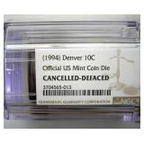 1994 Denver Dime NGC Official US Mint Coin Die