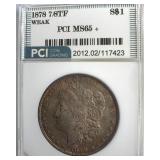 1878 7/8TF Weak Morgan PCI MS65+ Nice Toning