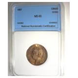 1897 Dinar NNC MS65 Serbia