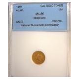 1849 Cal Gold Token NNC MS65 Indian-Bear