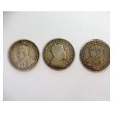 1905 1909 1919 10C Canada 3pcs