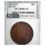 1878 7TF Morgan MS65 PL LISTS $2650