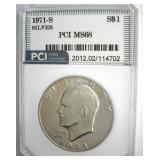 1971-S Silver Ike MS68 LISTS $6500