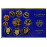 1978-J 1 Pfennig - 5 Mark Proof Set Germany