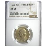 1960 FS-901 TB Rev Quarter NGC MS64