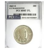 1947-S 50 Cents MS67 PL LISTS $1650 IN 67