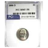 1980-D Nickel MS67 FS LISTS $300 IN 66 FS