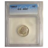 1955-S Dime ICG MS67