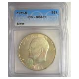 1971-S Silver Ike ICG MS67+ LISTS $3150