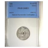 1965 10 Lepta NNC PR69 CAM KM 78 Greece