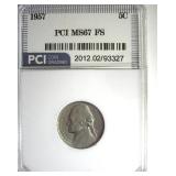 1957 Nickel MS67 FS LISTS $3500