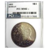 1921 Morgan PCI MS65+ Crescent Toning