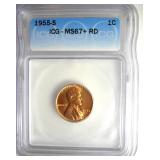 1955-S Cent ICG MS67+ RD LISTS $750