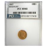 1917 Gold $1 MS65 LISTS $850