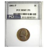 1981-P Nickel MS67 FS LISTS $4750