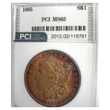 1885 Morgan PCI MS65 Golden Purple