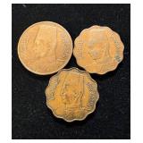 1920s Copper Egypt 3pcs Scarce