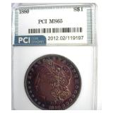 1880 Morgan MS65 LISTS $500