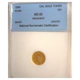 1849 Cal Gold Token NNC MS66 Indian-Bear