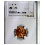 1954 Cent NGC MS66 RD LISTS $115