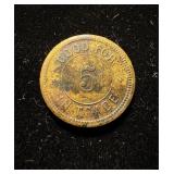 1880s J Maes 5C Token Rare