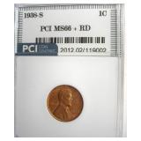 1938-S Cent PCI MS66+ RD