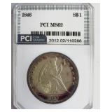 1846 S$1 MS62 LISTS $4250
