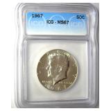 1967 Kennedy ICG MS67 LISTS $1650