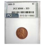 1935-D Cent MS66+ RD LISTS $165