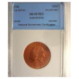 1793 Cent NNC MS69 RD Gallery Mint