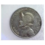 1962 Silver 1/4 Balboa Panama Golden Toning