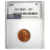 1953 Cent MS67+ RD LISTS $12500