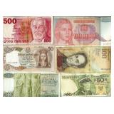 20th Century 6pcs World Bank Notes UNC