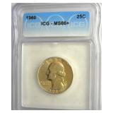 1960 Quarter ICG MS66+ LISTS $150
