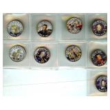 Colorized Kennedy Half Dollars 9pcs