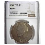 1972 T2 Ike NGC MS65 LISTS $1500