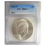1971-S Silver Ike ICG MS67+ LISTS $3150