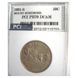 1991-S 50c Mount Rushmore PCI PR70 DCAM