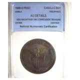 1908-S Peso NNC AU Details Manila Philippines
