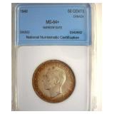 1949 Narrow Date 50 Cents NNC MS64+ Canada