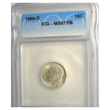 1960-D Dime ICG MS67 FB LISTS $400