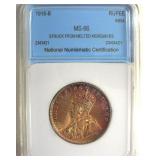 1918-B Rupee NNC MS66 India