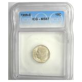 1955-S Dime ICG MS67