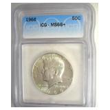 1966 Kennedy ICG MS66+ LISTS $750