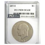 1977-S Ike PR70 DCAM LISTS $525